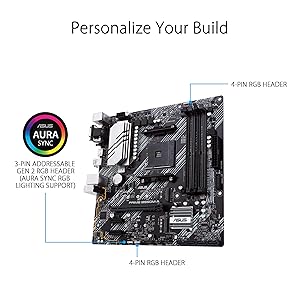 ASUS Prime B550M-A WiFi II AMD Micro ATX Motherboard with PCIe 4.0, WiFi 6, ECC Memory, HDMI 2.1, RGB Header