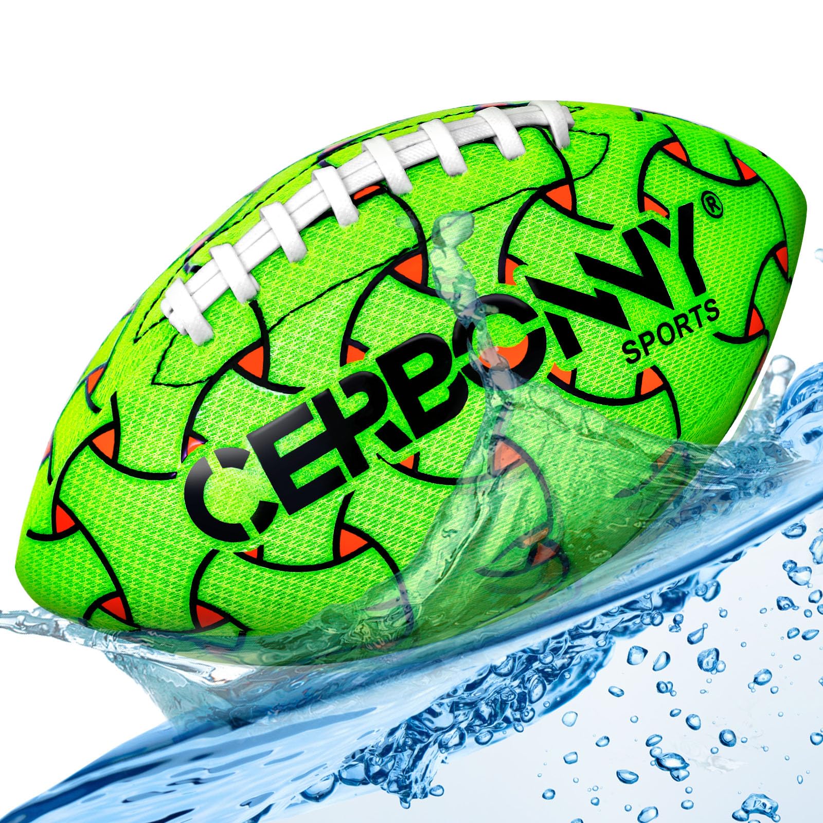 CERBONNY Waterproof Football for Kids Ages 3-12, All-Weather Youth Training Football for Beach/Backyard/Grass
