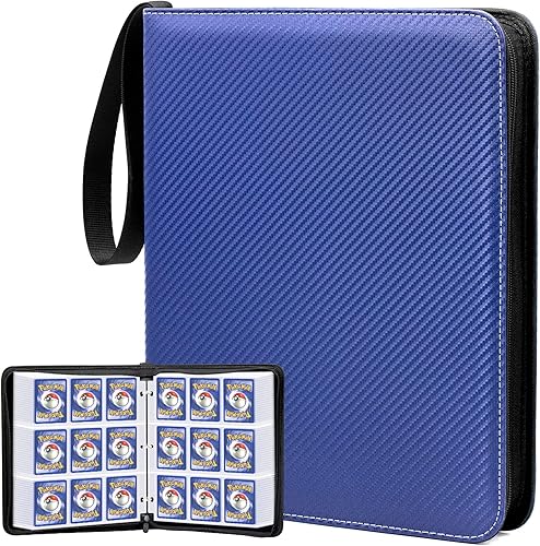 Miniatura 1 de Padike Carpeta para tarjetas de intercambio, 900 bolsillos con cremallera, bolsillos de doble cara, funda para tarjetas de béisbol, tarjetas de