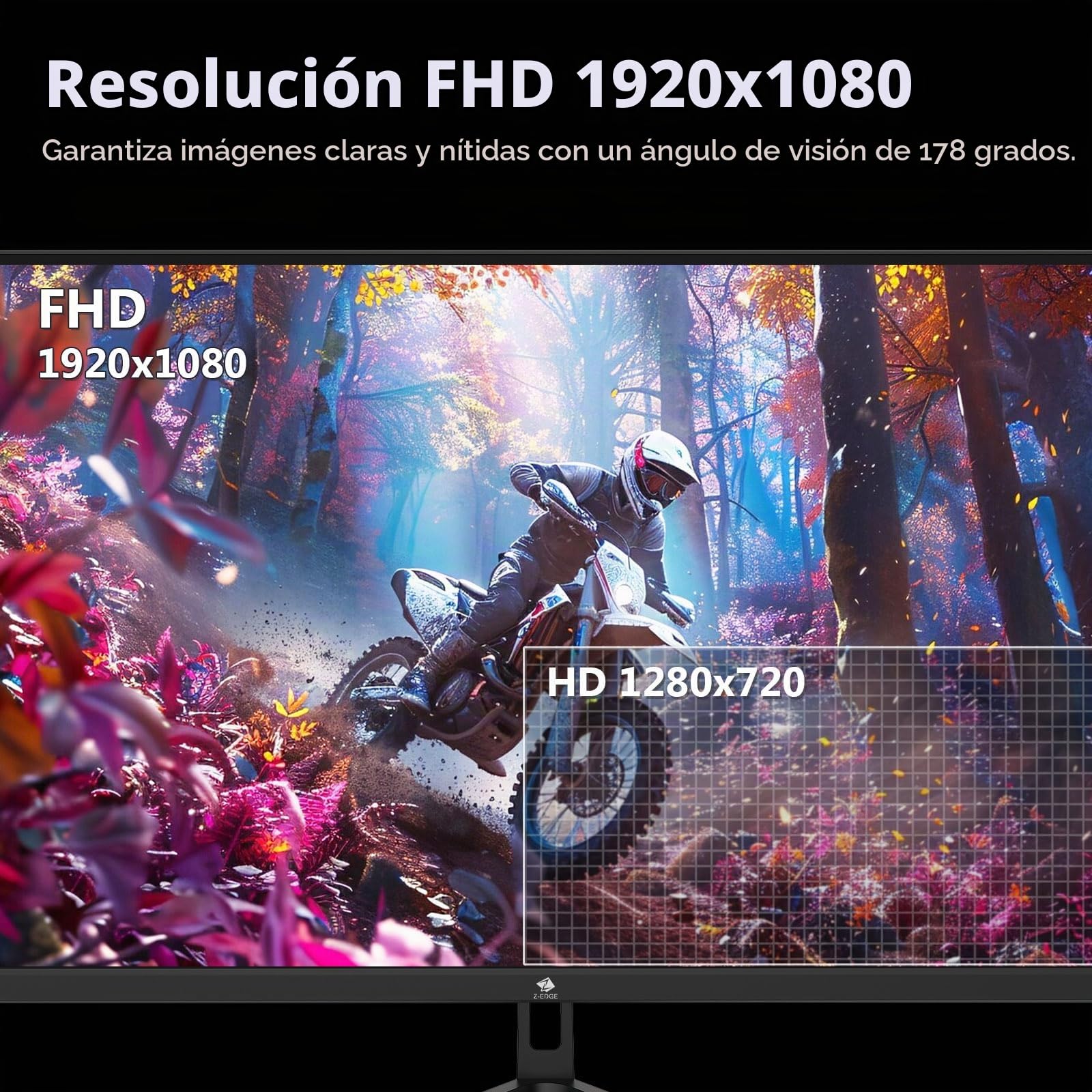 Z-Edge Monitor Gaming 24,5'', 240 Hz, 1ms, FreeSync, FHD(1920x1080), Pantalla Ordenador Bisel Ultrafino, 5000:1, Inclinación Ajustable, DP1.4& 2*HDMI2.0, RGB Luz, VA, VESA 100*100mm(Cable DP Incluido)