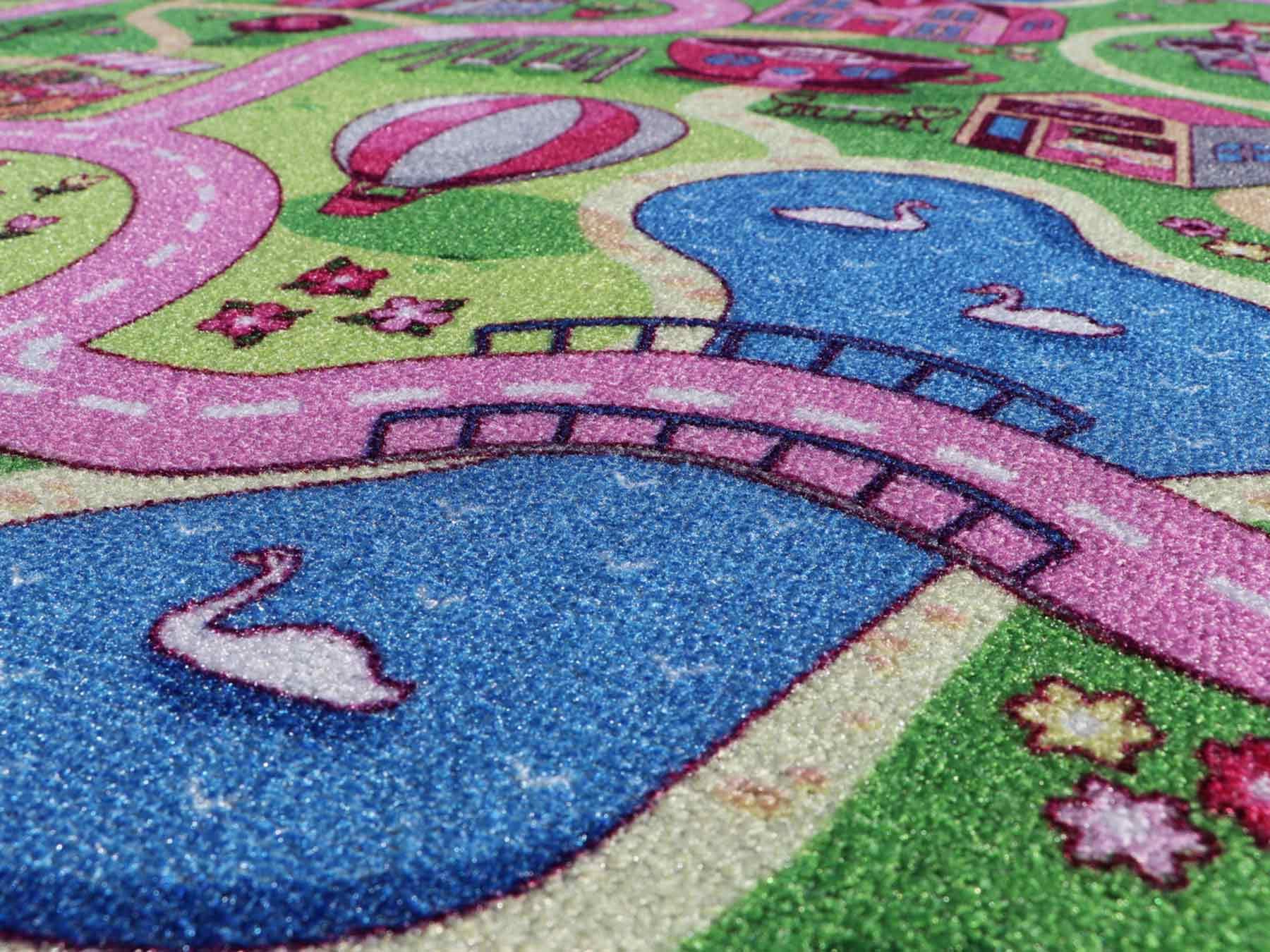 Primaflor Interaktiver Kinderteppich - 160 x 200 cm, Sweet City, Made in Europe mit Straßenmotiv, Hochwertiger Straßen-Teppich für Kinderzimmer, für Jungen & Mädchen