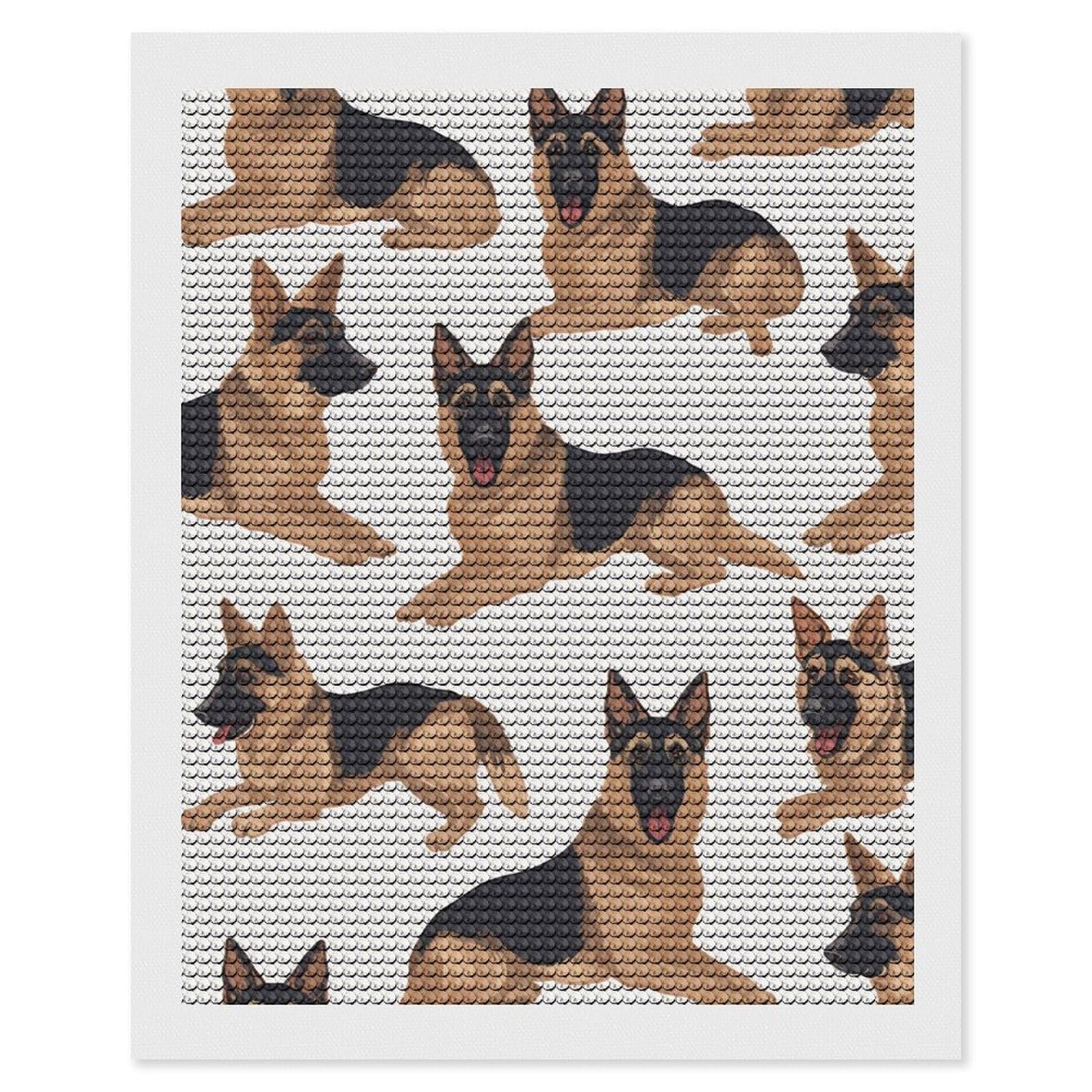 FekiLoot German Shepherd Diamond Art Kits for Adults, 5D Aurora Diamond Painting Kits for Beginners DIY Full Drill Dots Gem Art Paint Crafts for Home Wall Decor 16"x20"