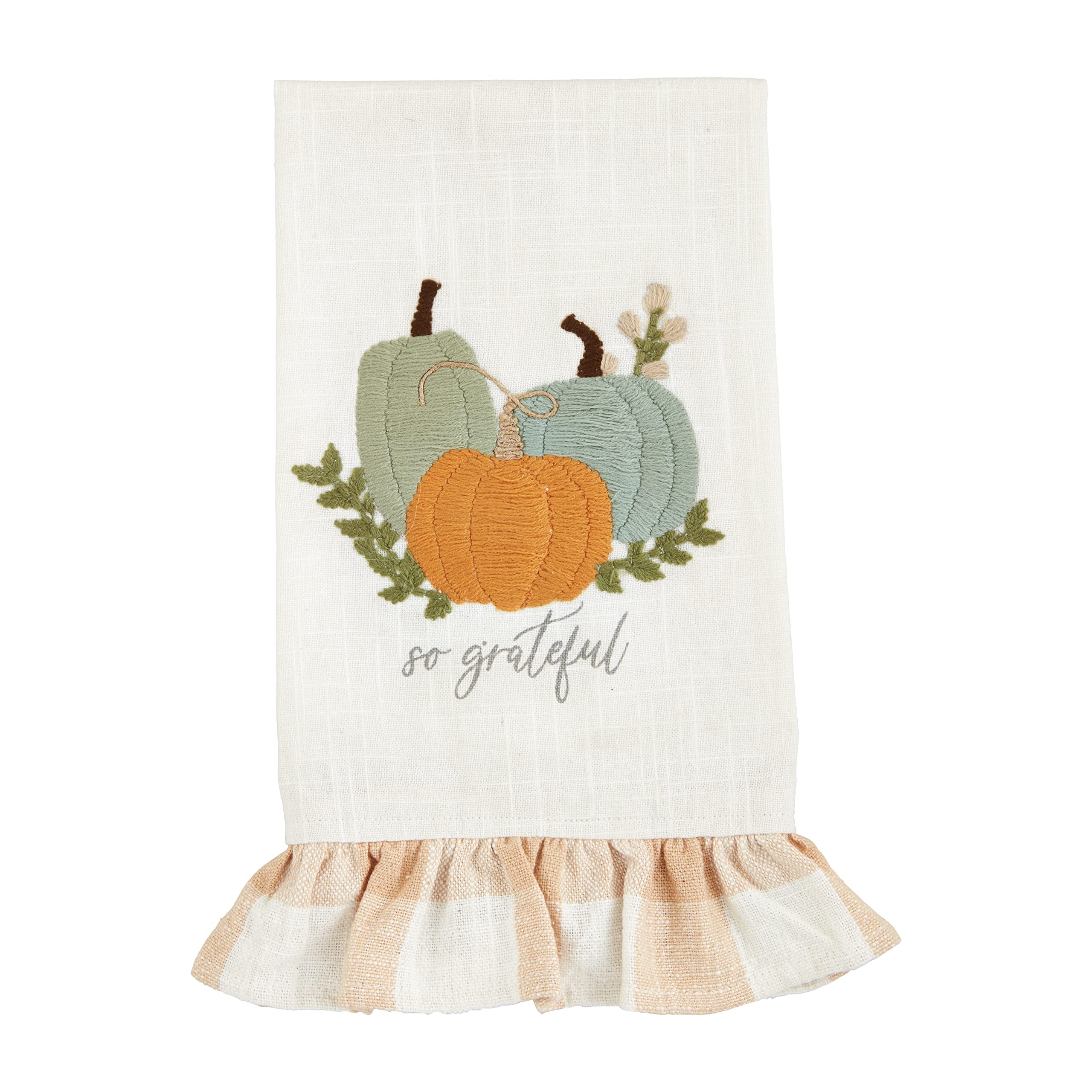 Mud Pie Pumpkin Hand Towel, Three, 14" x 21"