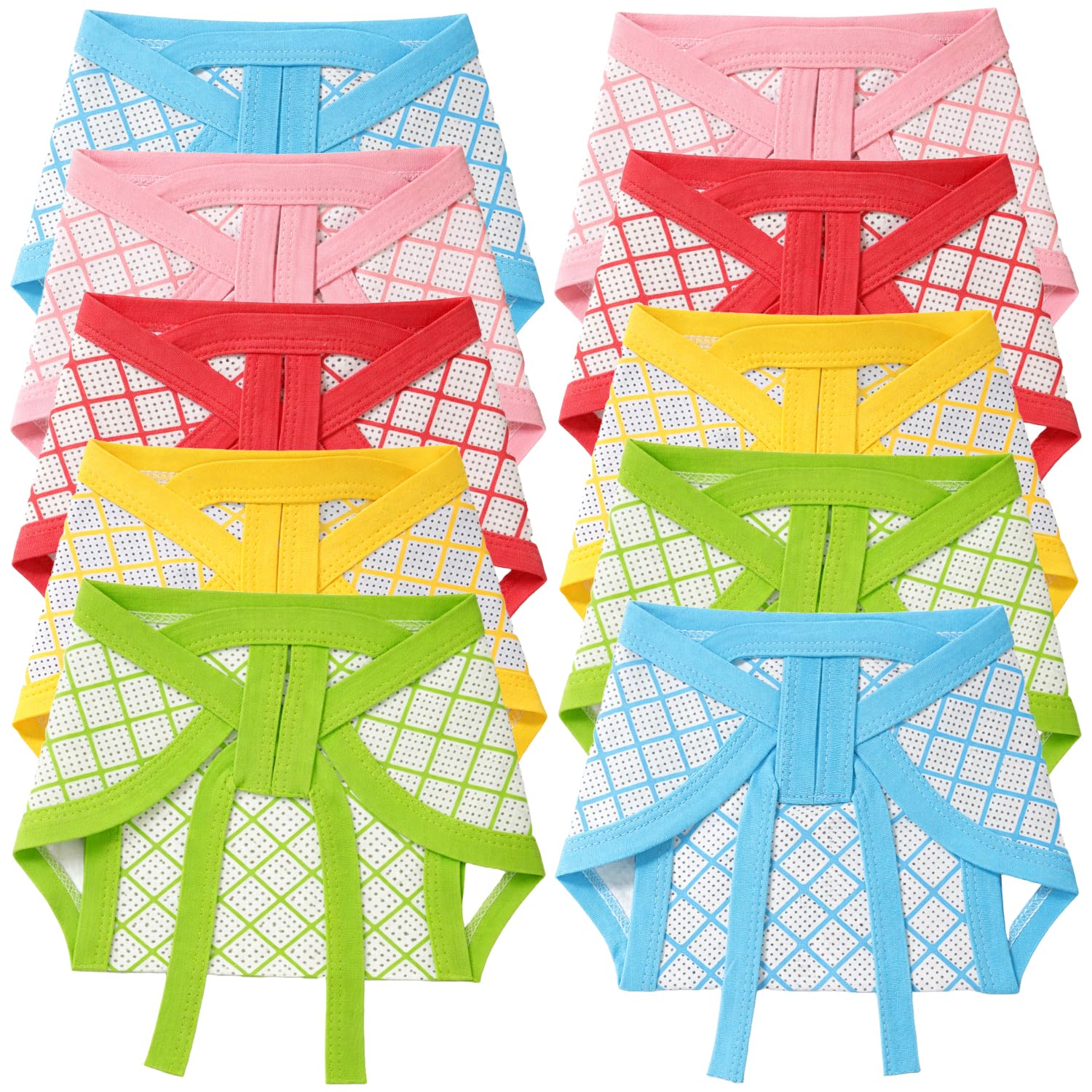 Newborn Baby Langot 100% Pure Cotton Soft Breathable Washable Reusable Cloth Nappy Diaper for Baby Boys & Girls Multicolor Hosiery 0-6 Months Pack of 10 (MULTICOLOR7)-image-2
