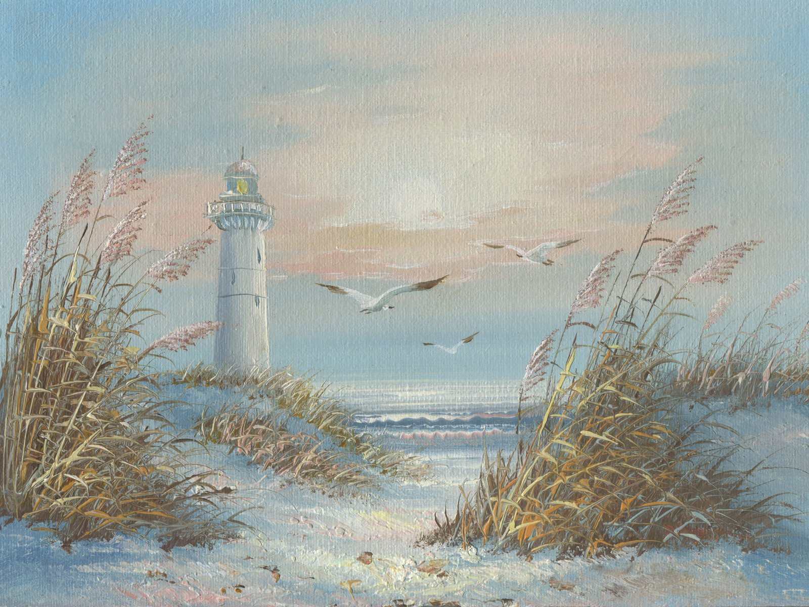 DagaCanvas BEACH SEASIDE LIGHTHOUSE canvas art print picture 20 INCH X 30 INCH