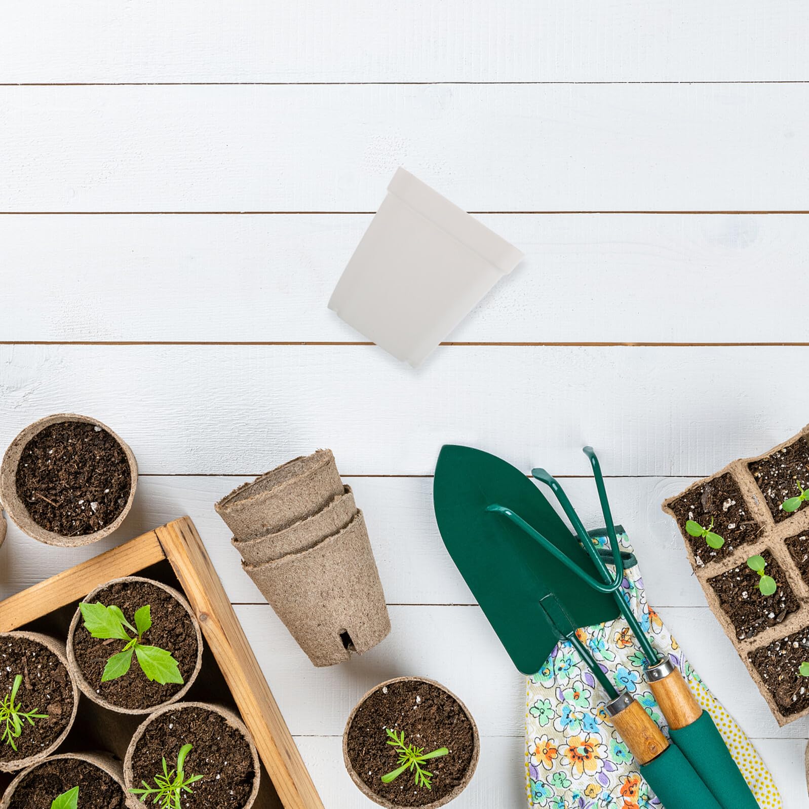 VALICLUD Lot de 100 Pots Carrés en Plastique Blanc avec Trous de Drainage Petits Godets de Semis pour Jardinière et Propagation Pots de Pépinière Compacts pour Jardinage Réutilisable