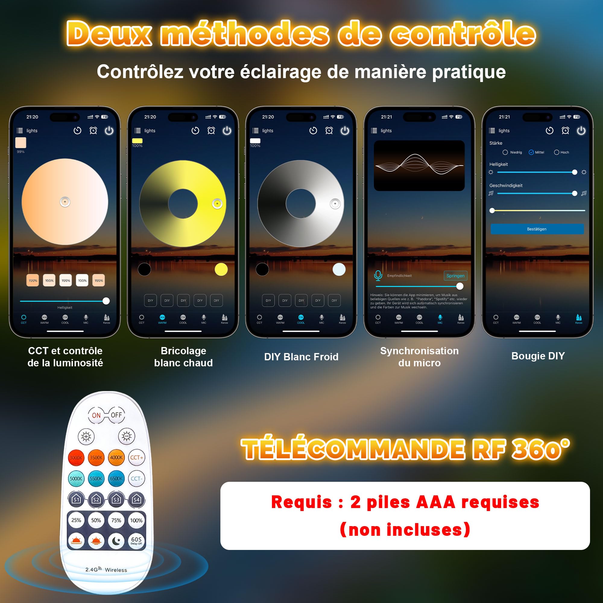 Ruban LED Exterieur Etanche IP67 24V Dimmable avec APP Blanc à Blanc Chaud Bande Lumineuse LED Autocollante Recoupable pour Terrasse