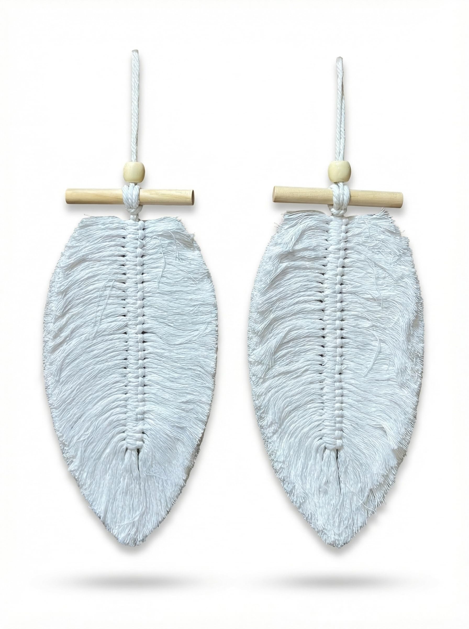 JH Gallery Macrame Wall Hanging - White Leaves -2