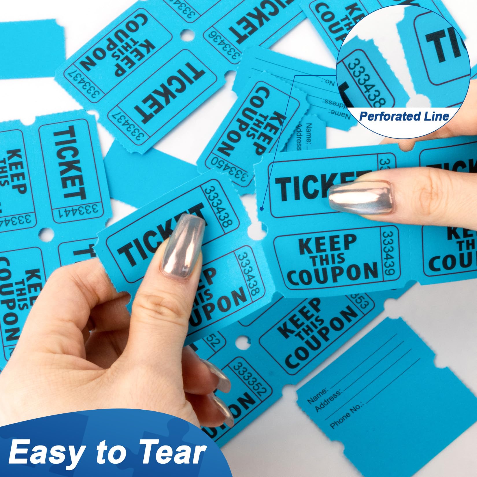 Snapklik.com : 200 PCS Double Roll Raffle Tickets - 50/50 Raffle ...