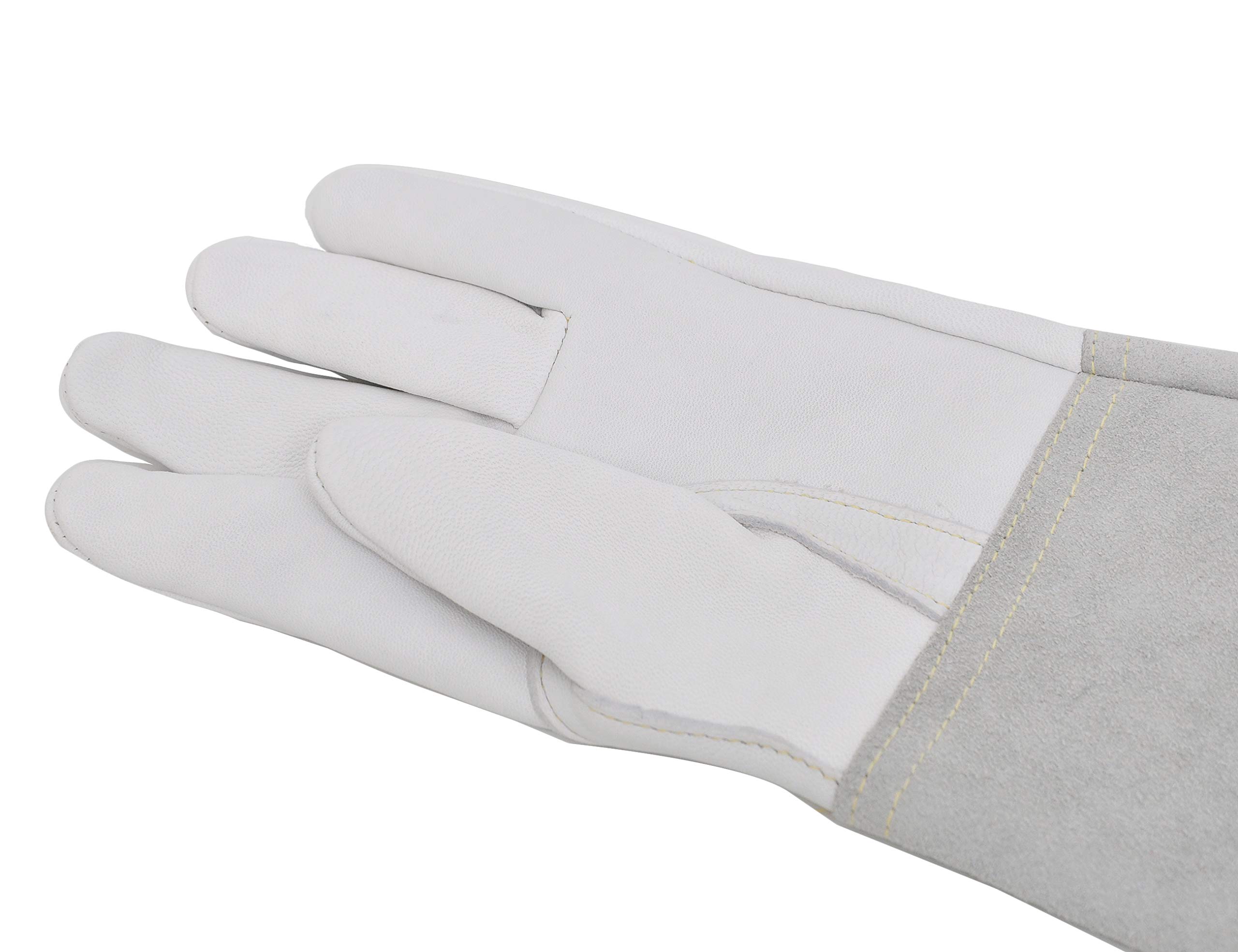 ABTW 1 paire de gants de soudeur en cuir de chèvre de qualité supérieure avec manchette en cuir fendu avec dextérité améliorée, excellente prise en main | Convient pour le soudage TIG/MIG/jardinage