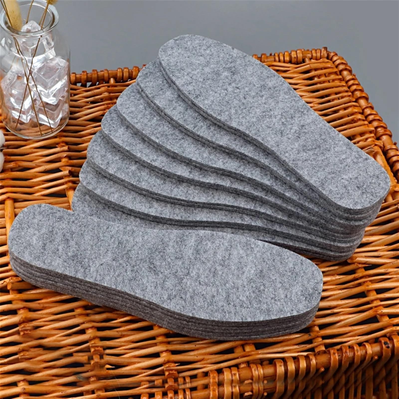 Semelles en Coton Semelles intérieures en Feutre de Laine Thermique, 10 Paires, épaisses et Chaudes for Hommes et Femmes, Chaussures Respirantes, respectueuses de la Peau(39)