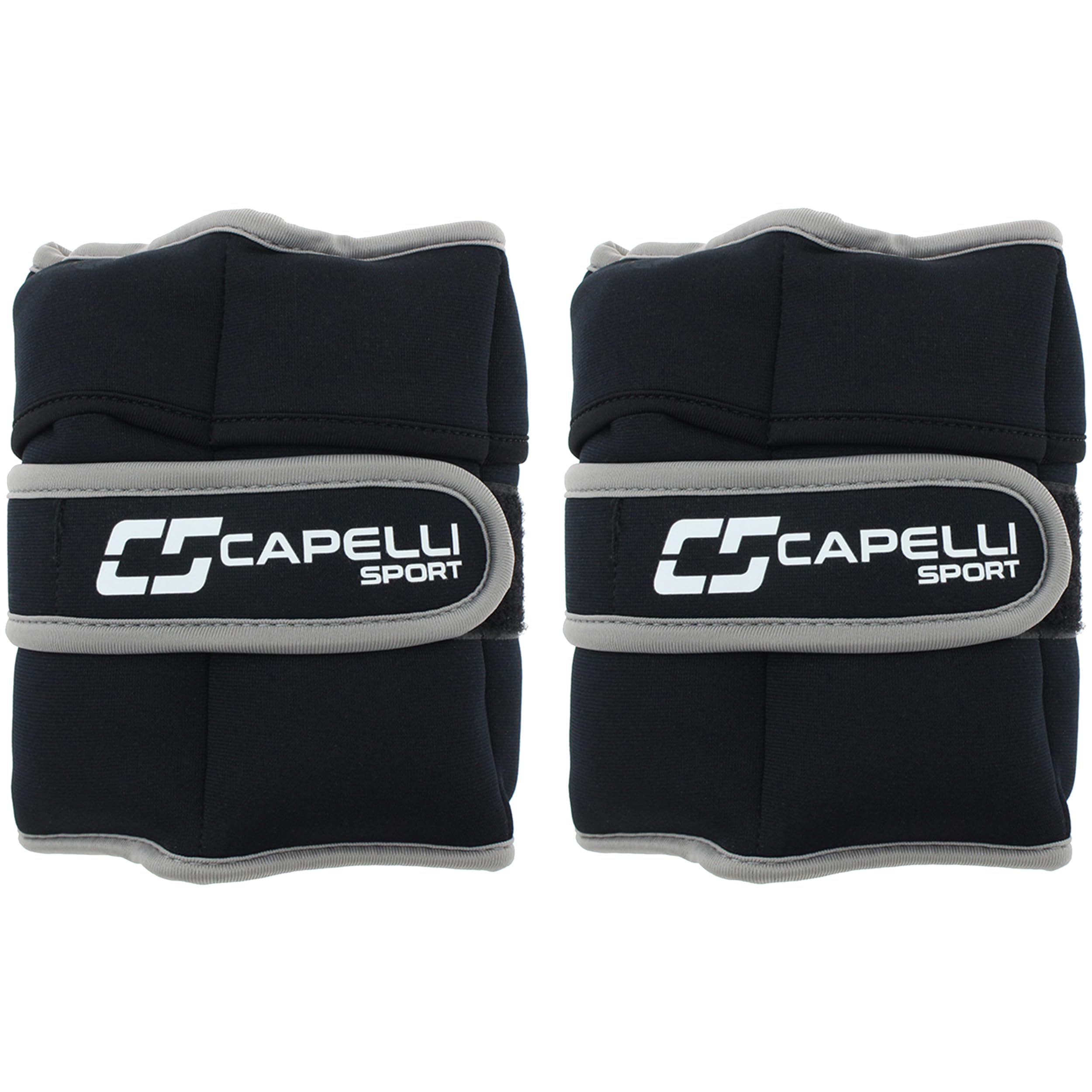 Capelli Sport Pesas de tobillo y muñeca, peso ajustable para piernas y brazos, negro, 10 libras, juego de 2