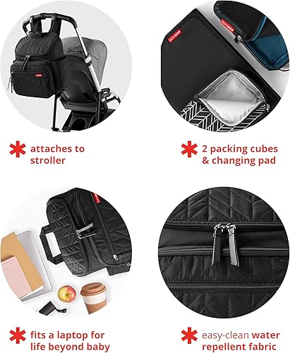 Miniatura 3 de Skip Hop Mochila para pañales Forma, Bolsa de viaje multifunción para bebé con cambiador y accesorio para cochecito, salvia