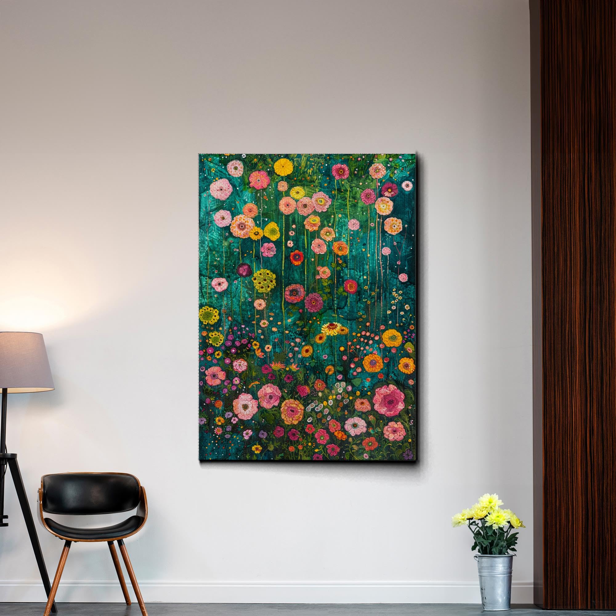 Amazon.com: Flower Garden by Gustav Klimt Canvas Art Print