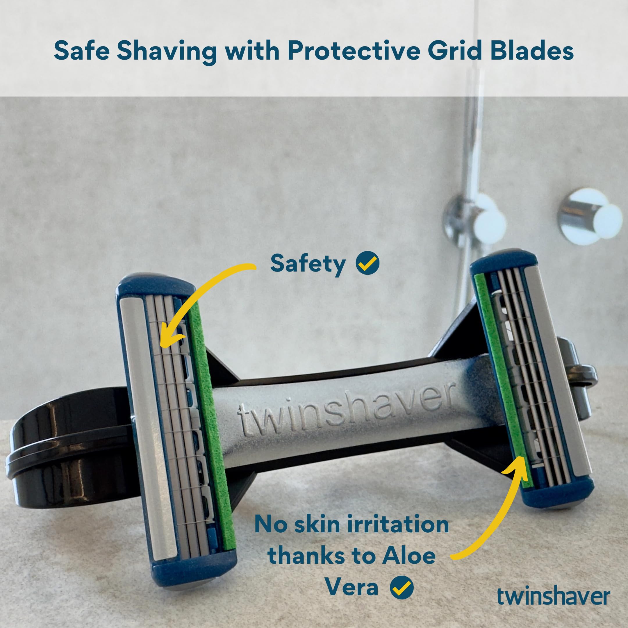 twinshaver brzytwa do łysienia + 4 żyletki, ochrona przed przecięciem i 80% oszczędność czasu, maszynka do golenia i głowy, brzytwa na mokro 0.0mm dla mężczyzn i kobiet