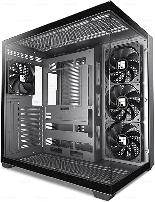 FOIFKIN F300 PC Case ATX with 4 Non-RGB Fans, High Airflow Mid-Tower Computer Case, Gaming PC Case Big Tower, ATX Case Black, with Type-C, 360mm Radiator Computer Case (Black, F300)
