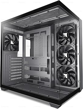 FOIFKIN F300 PC Case ATX with 4 Non-RGB Fans, High Airflow Mid-Tower Computer Case, Gaming PC Case Big Tower, ATX Case Black, with Type-C, 360mm Radiator Computer Case Black, F300