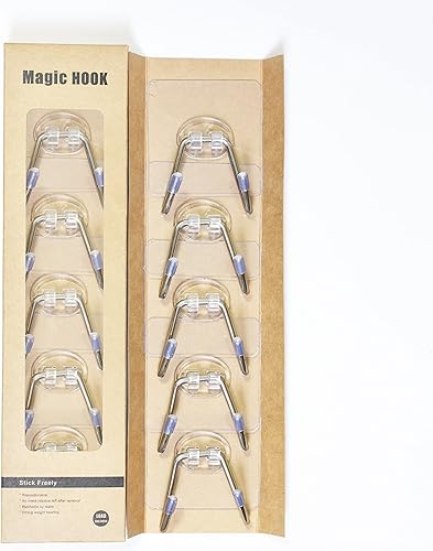 Miniatura 6 de Mivvosakuki Ganchos adhesivos de pared para colgar resistentes, ganchos de ducha para colgar toallas, ganchos adhesivos transparentes, impermeables