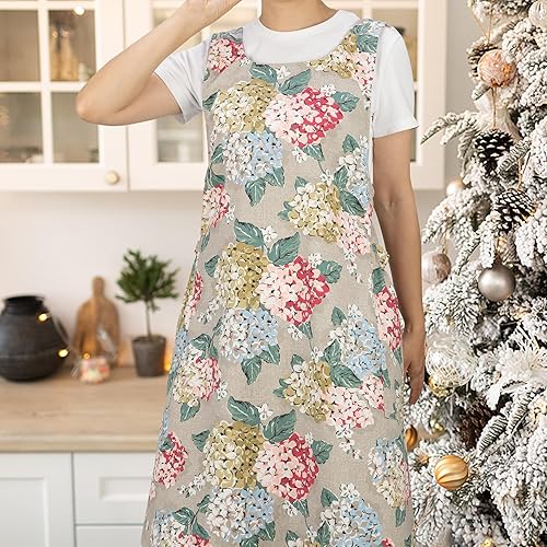 Miniatura 41 de NEOVIVA Delantales de cocina para mujer con bolsillos, delantales de cocina para mujer, delantal vintage para hornear jardinería, regalos de Navidad