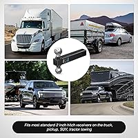 Vista 7 de Nilight Soporte de bola de enganche de remolque, 2 pulgadas, bolas de 2-5/16 pulgadas, se adapta a receptor cuadrado de 2 pulgadas, 10,000 libras