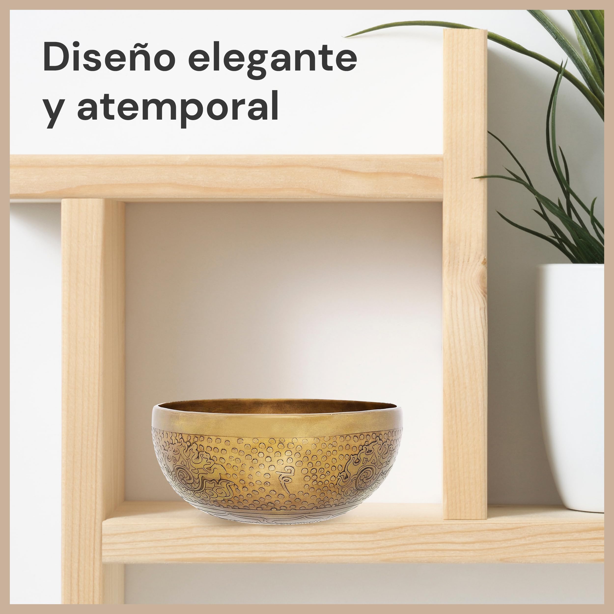 Cuenco tibetano con grabado de la flor de la vida para yoga, meditación y relajación, diámetro 20 cm, 1.100 g, superficie antigua, hecho a mano tradicionalmente …