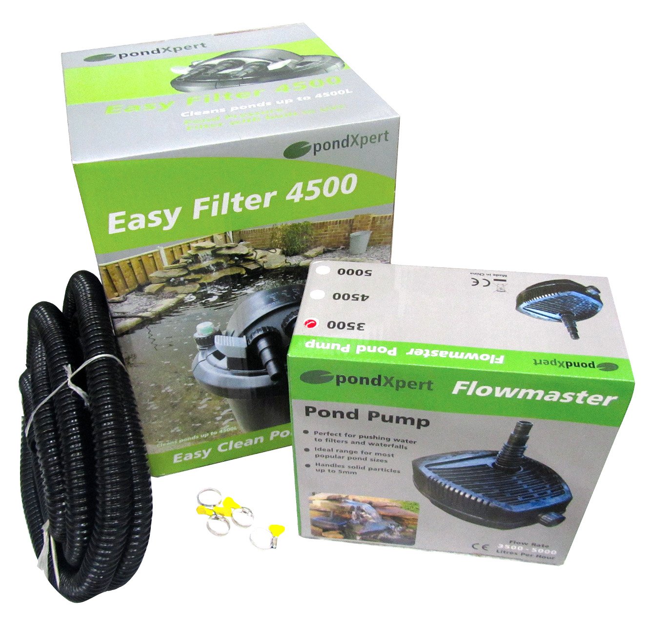 PondXpert EasyPond 4500 Pond Filtration System – Includes Pump, Filter, UVC & Hose.
