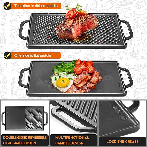 GGC Cast Iron Reversible Griddle