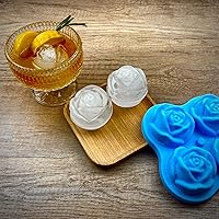 Vista 5 de CAMKYDE Bandeja para cubitos de hielo rosa de 2.5 pulgadas [1 molde + 1 embudo + 4 tapones], molde de silicona para cubitos de hielo