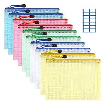 ジッパー式 収納袋 10枚セット A5 5色 マルチカラー ジッパー式 収納袋 10枚セット A5サイズ 5色 マルチカラー