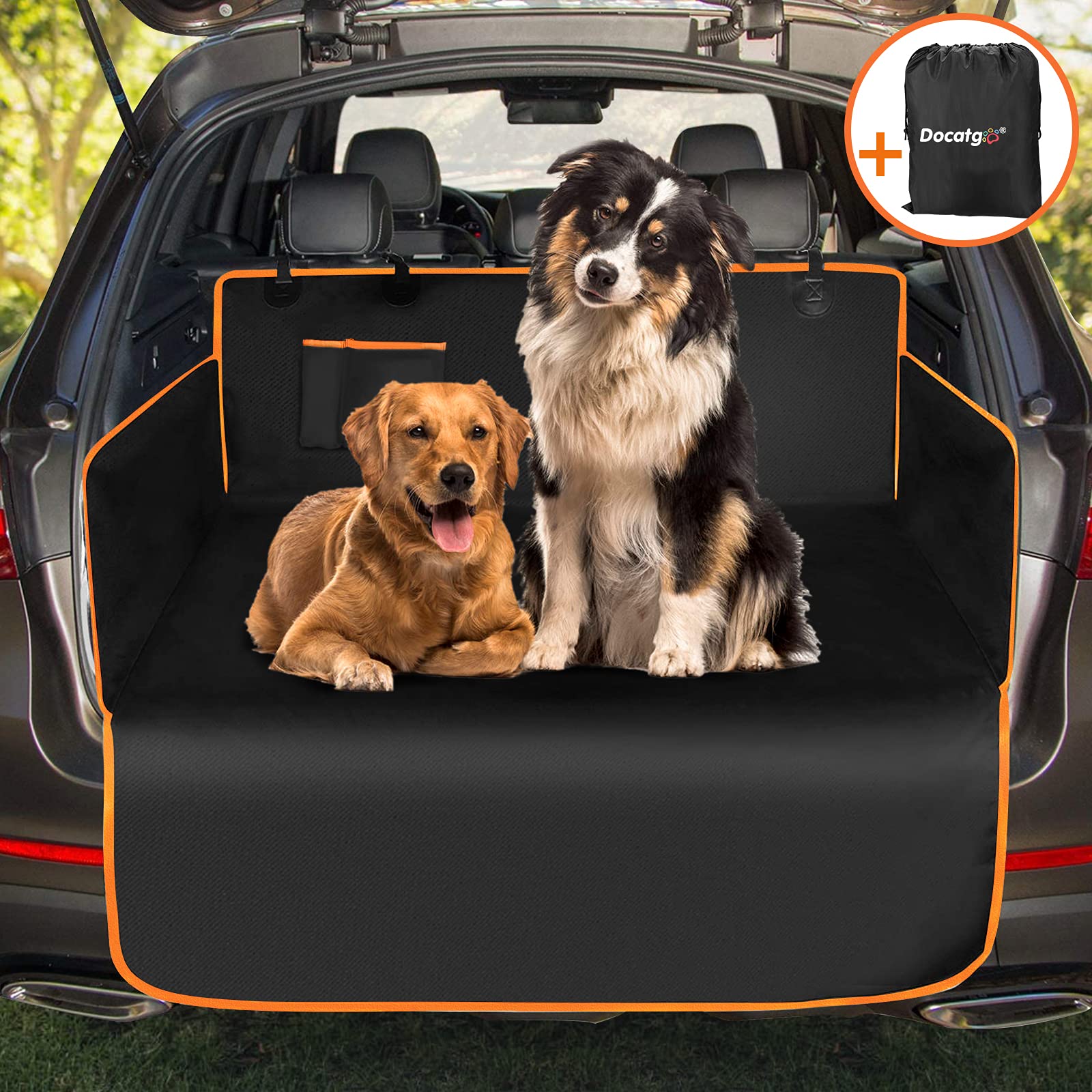 Docatgo Complete Boot Protection for Dogs, Tear-resistant and Waterproof Quilted Car Boot Blanket, Dog Blanket with Side Protection, Protects the Boot and Bumper from Dirt, Scratches and Hair
