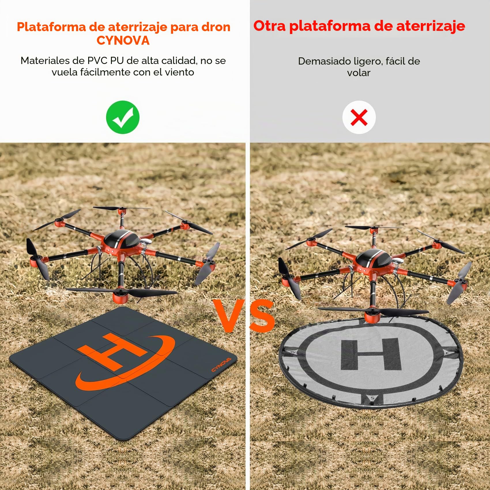 CYNOVA Drones Espacio de aterrizaje grande (100 cm), almohadilla de aterrizaje plegable para DJI Matrice 30T Worry-Free Plus/MATRICE 300 RTK/Phantom 4 RTK SE/Mavic 2 Enterprise Advanced