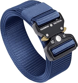 Fairwin Tactical Belt Military Style Webbing Rigger Belt Lightweight Heavy Duty Metal Buckle