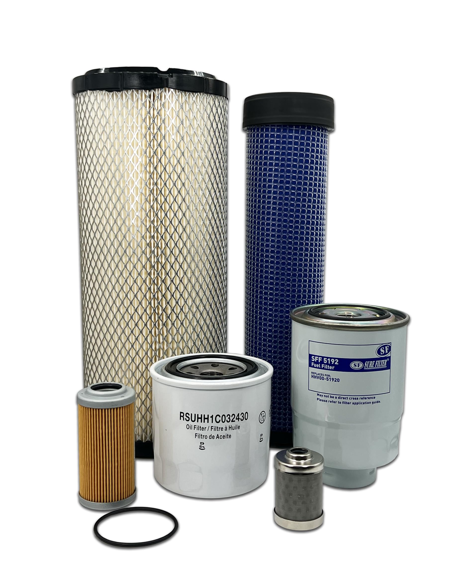 HERO Maintenance Filter Kit For Kubota KX080-4 Excavator Filters Compatible With OEM 5980026110 3A11119130 HH1C032430 R141164930 RD81951280 HHV0051920