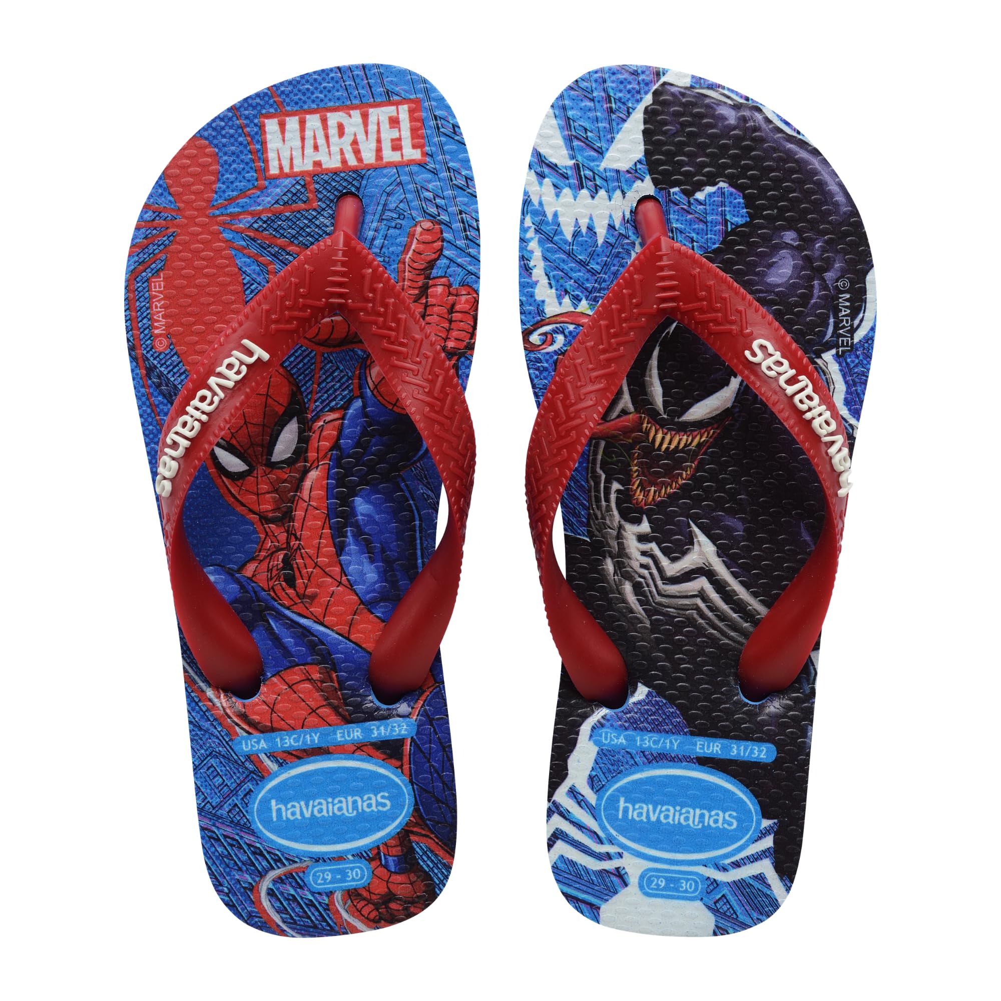 Havaianas Kids Top Marvel II Boys FlipFlop Brilliant Blue 3.5/4 UK