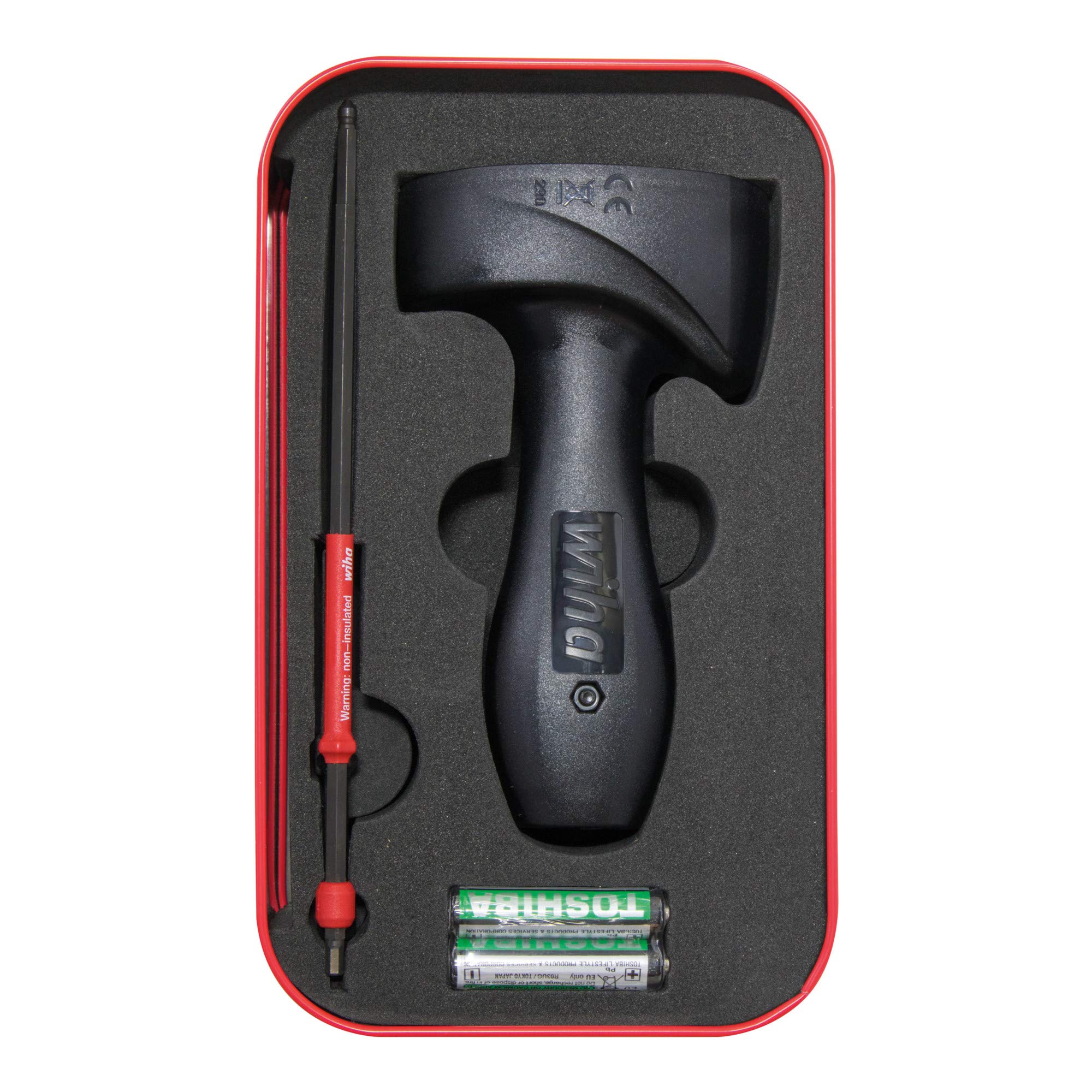 Wiha Drehmoment Testgerät Torque QuickCheck (42086), 3 tlg., mit Adapterklingen und Batterien, mobiler Schnelltester Drehmomentwerkzeug, Tester für Drehmomentwerte