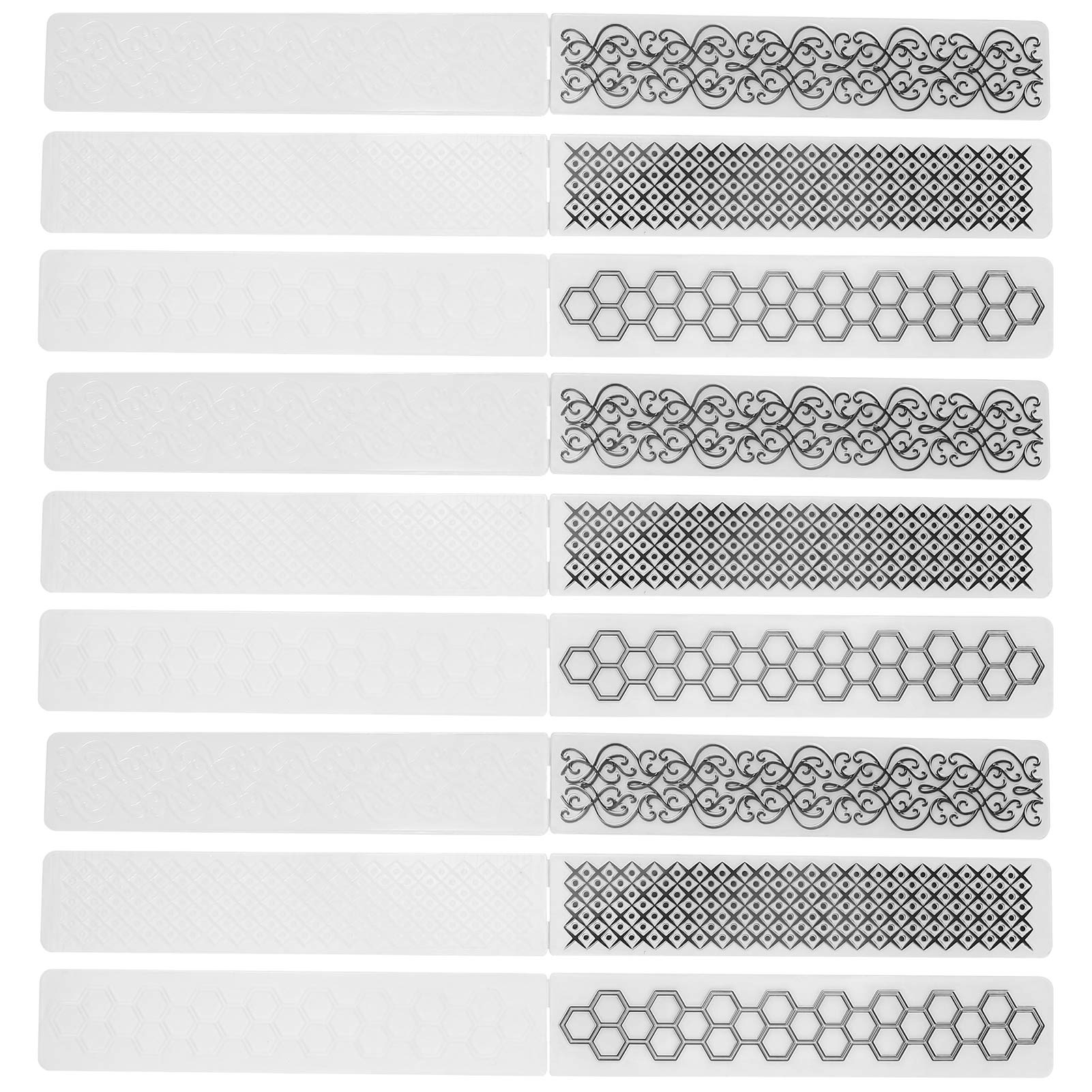 Natudeco 9Pcs Embossing Folders Bump Template Plastic Flower Scrapbooking Stamp Stencils Embossed Board Photo Album Making Tool Art Craft Supplies for DIY