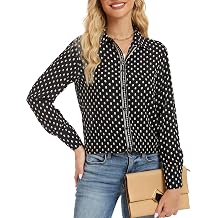 JTD Womens Button Down Shirts Long Sleeve Collared Blouses Wrinkle-Free Work Office Casual Chiffon Top