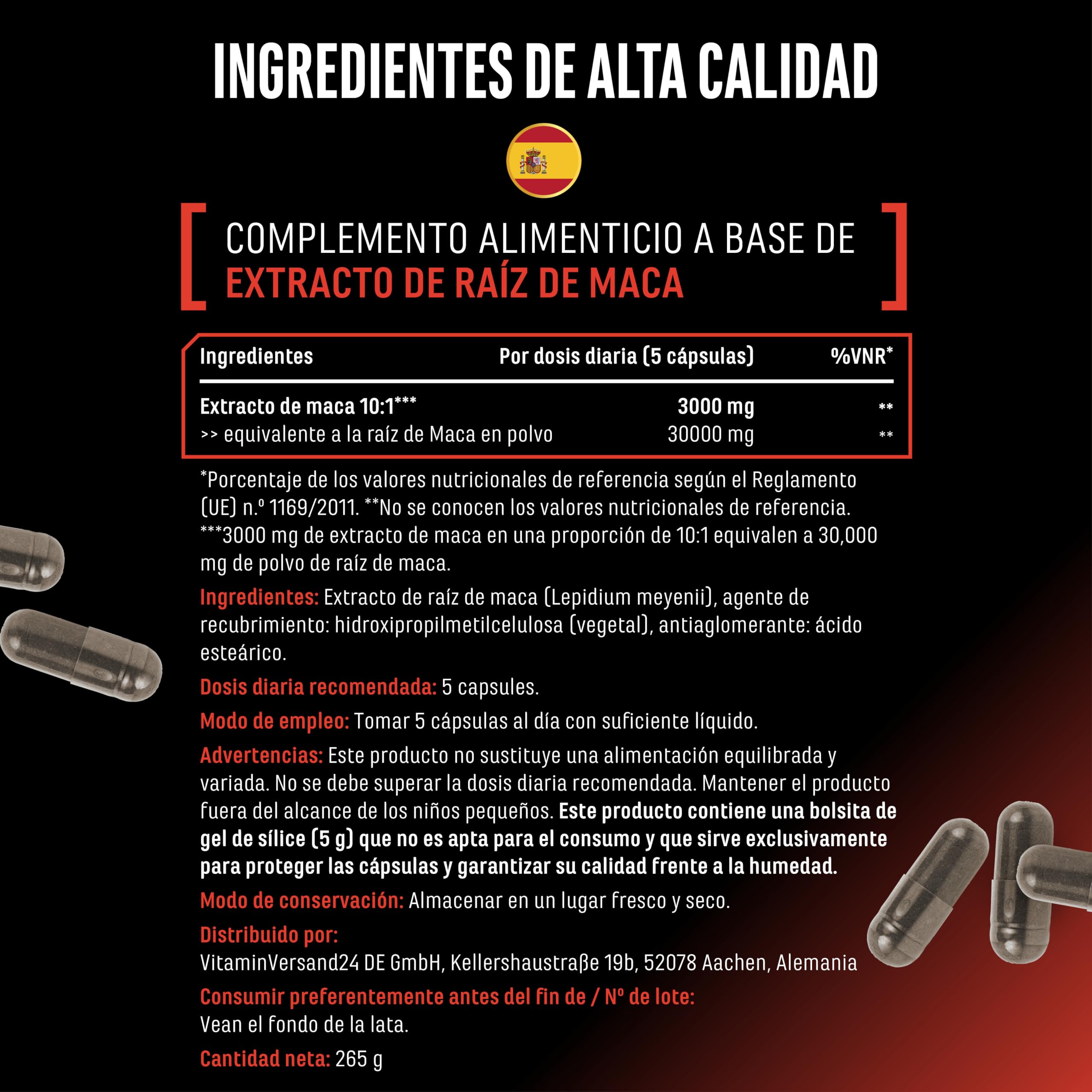 Maca Cápsulas Extreme - 365 cápsulas - Altamente dosificado con 30.000mg por dosis diaria - Extracto especial 10:1 - Vegano - German Elite Nutrition