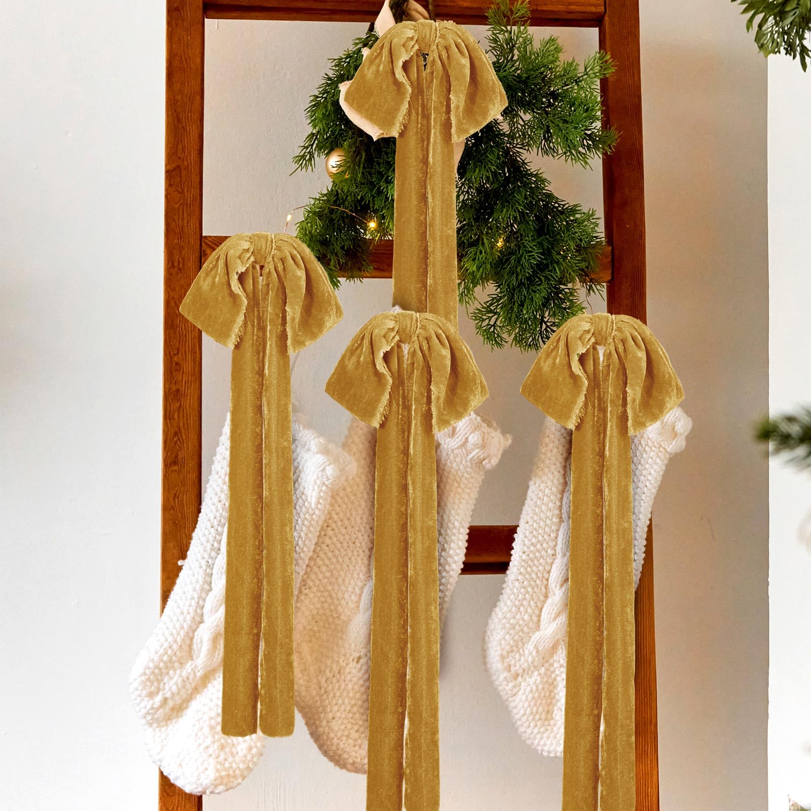 Snapklik.com : Daifunli 8 Pcs Extra Large Christmas Velvet Bows, 17.7 X ...