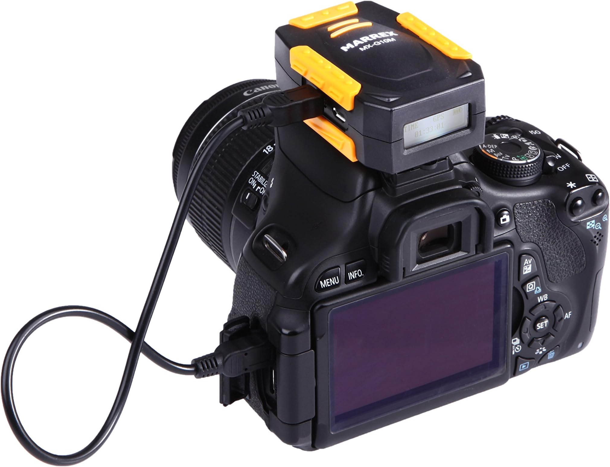 Mx-Gps Geotagger G10M MKII Logger function with Receiver for Canon EOS Digital Rebel T5i, T5, T4i, SL1, 1DX, 1DC, 7D, 6D, 5DMark III, 70D, 700D, 650D, 100D, 1200D, EOS M, EOS M2