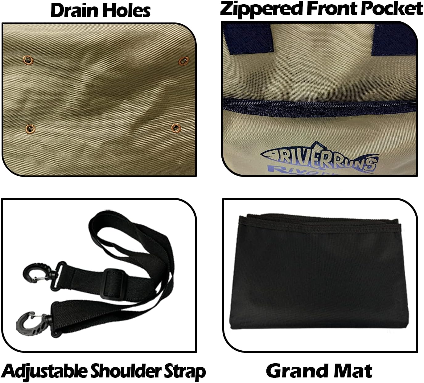 Rivruns Fishing Hunting Wader Bag with Vented Mesh, Waders Boots Storage Bag for Hiking, Camping