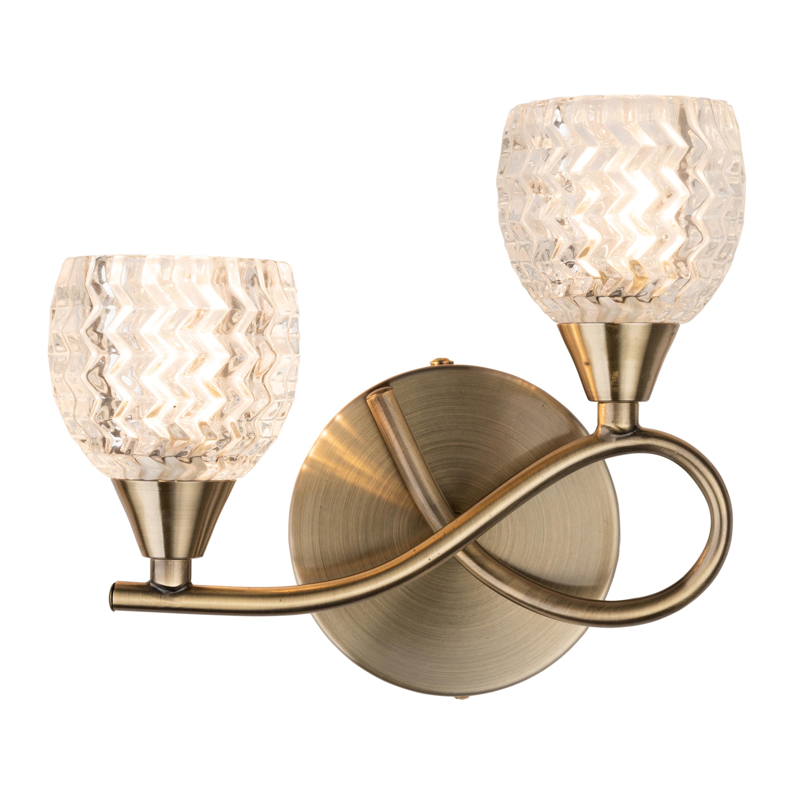 Lighting Supermarket Hendon Antique Brass Twin/Double Wall Light/Dining Room/Living Room/Bedroom Wall Light