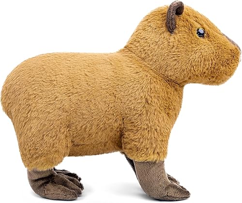 Miniatura 3 de Capybara - Juguete de peluche realista de roedor de 13 pulgadas, animales salvajes suaves que gatean Capybara únicos, colección de muñecas modelo