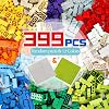 Classic Building Bricks 399 Pieces High Bulk Building Blocks & 2 PCS of Base Plate, Building Blocks Box Set for 6 Year Old up Kids Compatible with Lego Classic