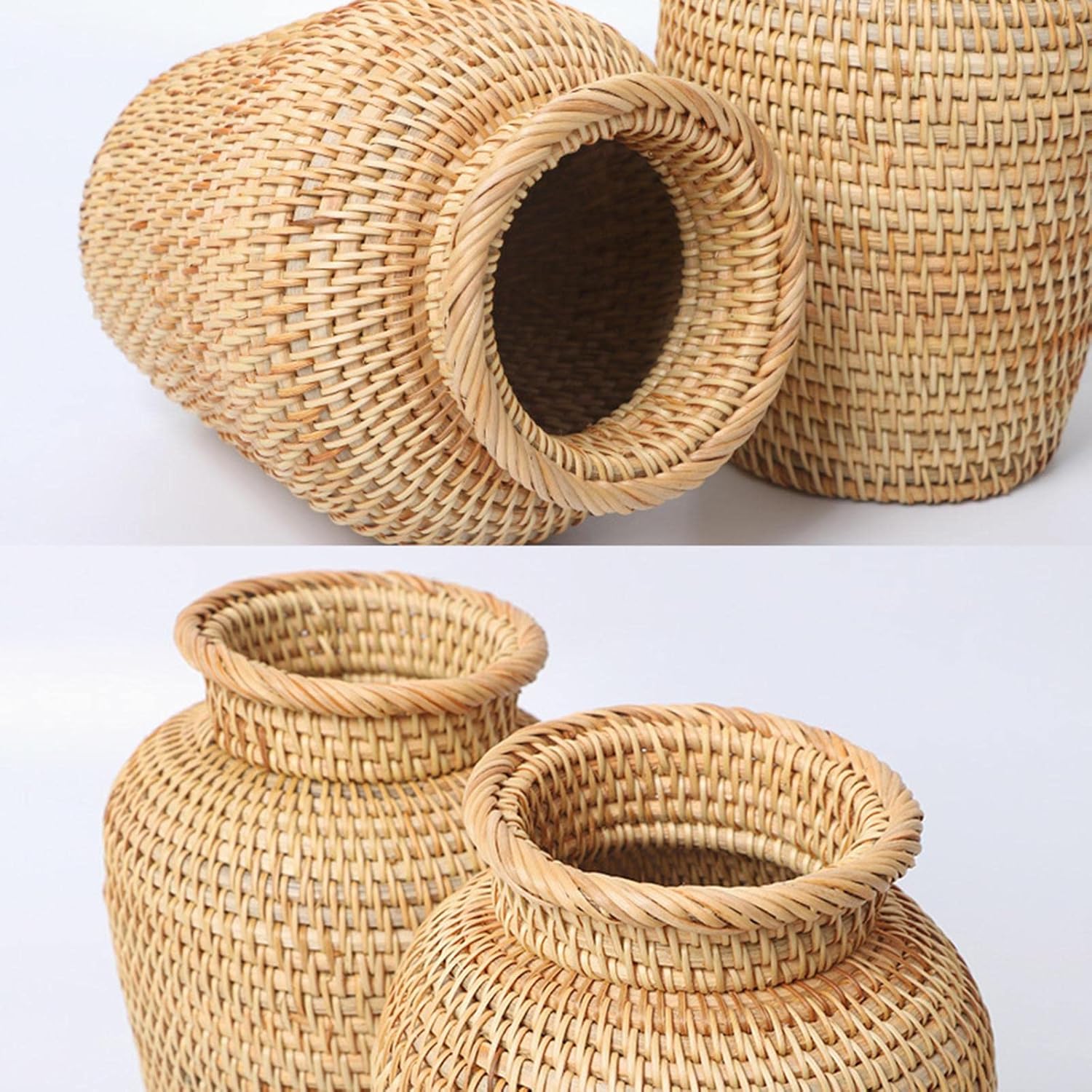 Rattan Vase Wicker Vases Flowerpot Flower Arrangement Flowerpot Basket Vase for Gardening