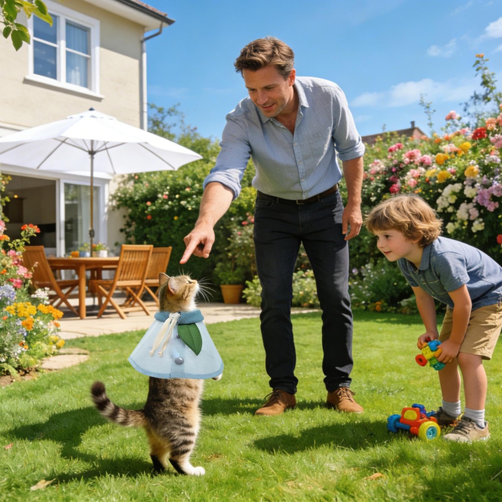 Imbuto per cani, protezione per il collo contro la lecca, collare a imbuto in rete traspirante, per razze piccole, medie e grandi, cuccioli, gattini, interni ed esterni, giardino e passeggiate