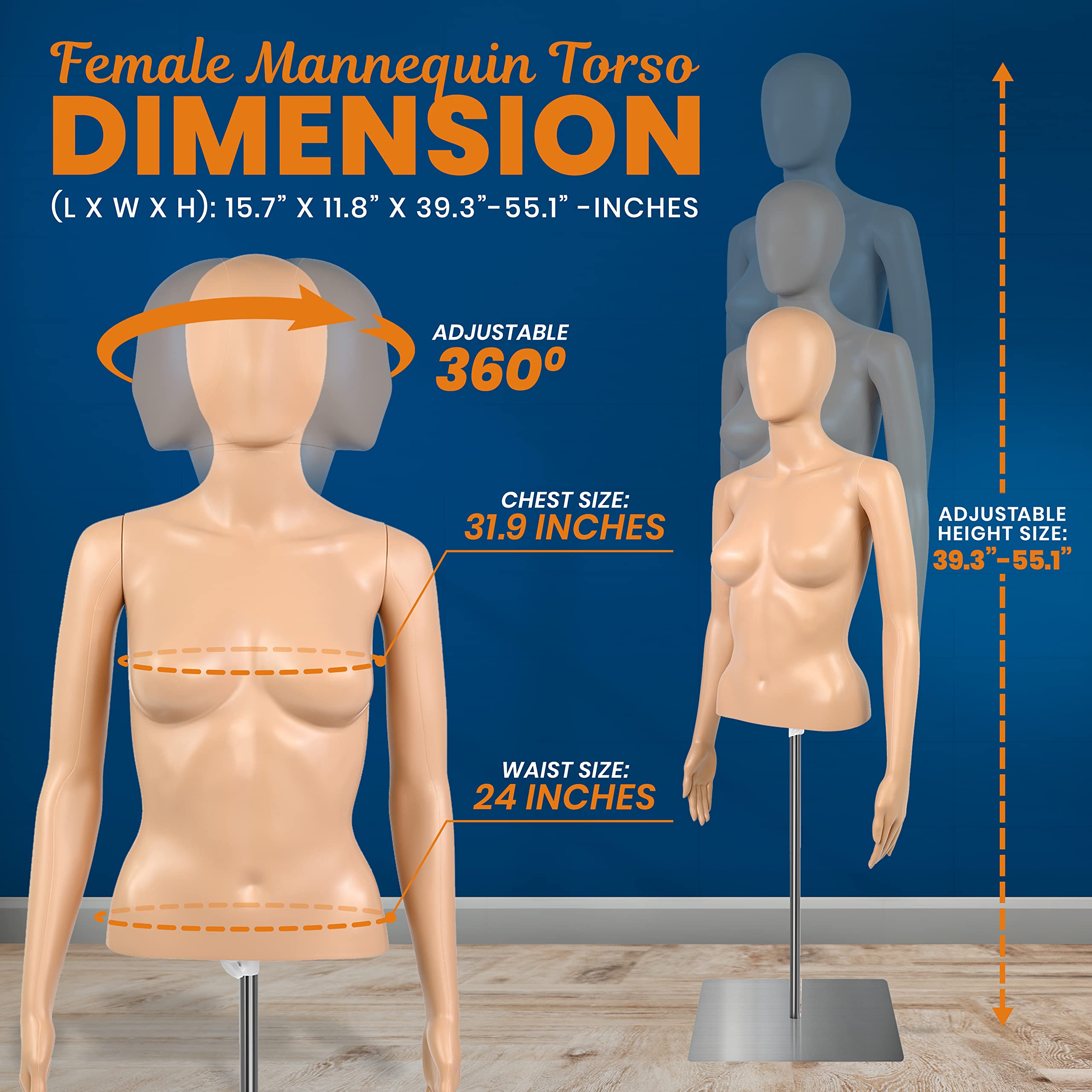 Cuerpo Entero Maniquí Inflable De Mujer (84cm) ¡Perfecto Para