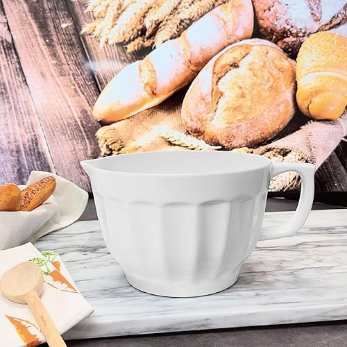 Miniatura 10 de UP ware Latte Style - Tazón de melamina con boquilla para verter, mango y base antideslizante, mango de agarre para mezclar y verter fácilmente,