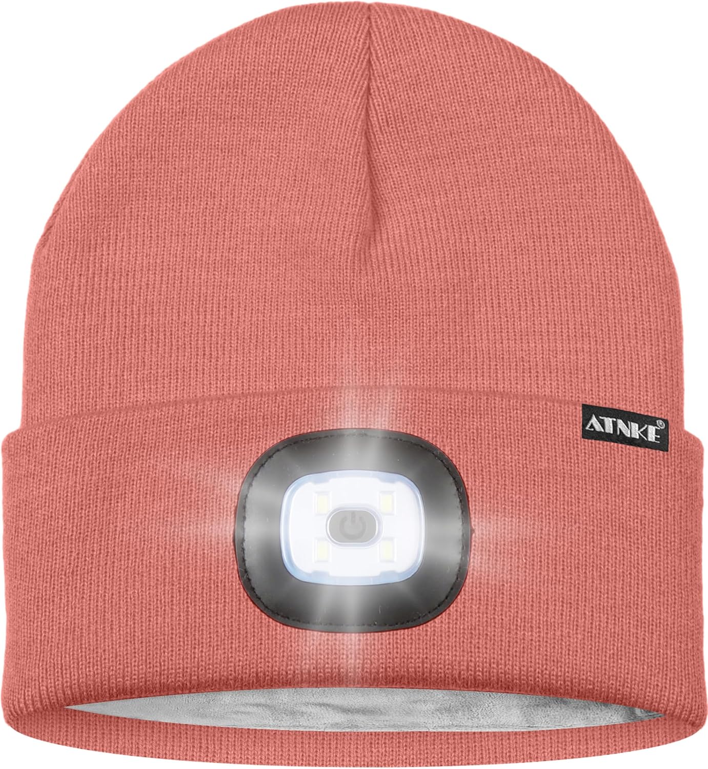 ATNKE LED Lighted Beanie Hat,USB Rechargeable 4 LED Running Headlamp Lined Fleece Cap with Light Gift for Men and Women - Image 2