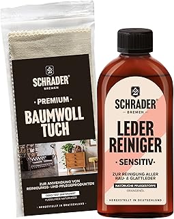 Sponsored You’re seeing this ad based on the product’s relevance to your search query.Learn more about this advertisement Schrader Leather Cleaner Sensitive Set – Cleaning Agent for Rough & Smooth Leather with Polishing Cloth – 2-Piece – Made in Germany